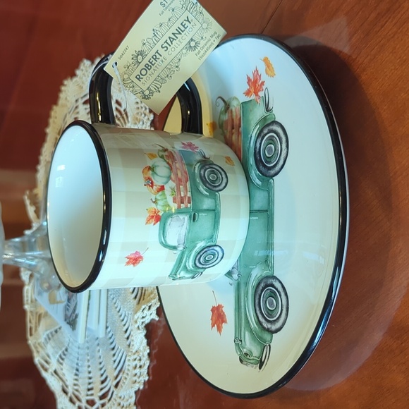 Robert Stanley Signature Fall Ceramic Plate and Cup Set NWT - Picture 6 of 6